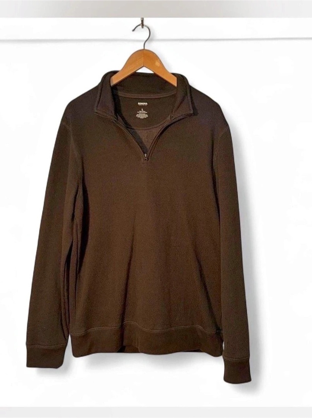 SONOMA Men's Half-Zip Sweatshirt in Brown Size Large